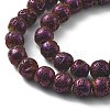 Electroplated Natural Lava Rock Beads Strands G-A251-E01-01B-3