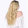 27.6 inch(70cm) Long Wavy Dark Roots Ombre Blonde Wigs OHAR-L010-005A-5