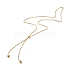 Round Beads Lariat Necklace for Girl Women NJEW-JN03709-1