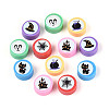 Printed Handmade Polymer Clay Beads CLAY-T022-12D-1