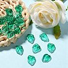 Autumn Theme Two-Tone Transparent Glass Charms GLAA-YW0001-53E-3