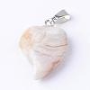 Natural Crazy Agate Pendants with Brass Findings G-R390-02-2