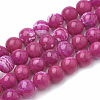 Dyed Natural Crackle Agate Beads Strands G-T100-02D-1