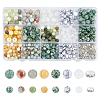 420Pcs Natural & Synthetic Mixed Gemstone Round Beads with 40Pcs Iron Rhinestone Spacer Beads DIY-ME0001-16-1