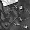 Bowknot 304 Stainless Steel 
Stud Earrings & Necklaces & Bracelets Sets SJEW-Q001-02P-1