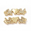 Brass Micro Pave Cubic Zirconia Connector Charms ZIRC-I062-06G-2