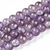 Transparent Crackle Glass Bead Strands GLAA-T025-8mm-02E-1