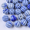 Synthetic Coral Corrugated Melon Beads CORA-R017-27-B01-1