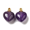Natural Amethyst Perfume Bottle Pendants G-Z039-03G-03-1