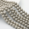 Round Shell Pearl Frosted Beads Strands X-BSHE-I002-10mm-15-2