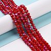 Electroplate Opaque Solid Color Glass Beads Strands EGLA-A044-P4mm-L22-4
