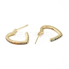 Brass Heart Stud Earrings EJEW-B013-21-2