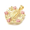 Brass Enamel Pendants KK-Q066-30G-2