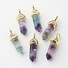Natural Fluorite Pointed Pendants X-G-G902-A07-2