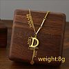304 Stainless Steel Initial Pendant with Dice Tassel Necklaces FS-WGD823D-04-1
