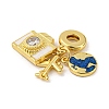 Rack Plating Brass Enamel European Dangle Charms KK-R153-13G-2