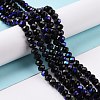 Electroplate Opaque Solid Color Glass Beads Strands X1-EGLA-A034-P8mm-L01-4