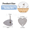 DICOSMETIC 40Pcs 4 Style 304 Stainless Steel Heart Stud Earring Findings STAS-DC0014-82-2