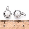Brass Micro Pave Clear Cubic Zirconia Charms KK-N287-26P-3