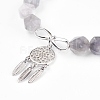 Natural Cloudy Quartz Beads Charm Bracelets BJEW-O162-D02-2