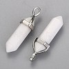 Natural White Jade Double Terminated Pointed Pendants G-F295-04H-2