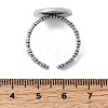Flower 304 Stainless Steel Cuff Ring Components STAS-P454-05D-P-3