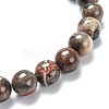 Natural Multi-Color Agate Stretch Beaded Bracelets G-A185-01E-3