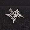 201 Stainless Steel Butterfly Pendants STAS-I032-191C-2
