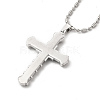 Alloy Cross Pandant Necklace with Link Chains NJEW-K245-003P-4