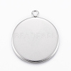 304 Stainless Steel Pendant Cabochon Settings X-STAS-E146-18P-30mm-1