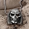 Rock Punk 316L Surgical Stainless Steel Skull Pendant Necklaces For Men NJEW-BB01192-2