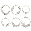 12Pcs 6 Style Alloy Open Back Bezel Pendants FIND-YW0007-36-1