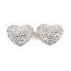 Heart Shaped Polymer Clay Rhinestone Beads CLAY-NH0002-02G-1