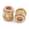 Rack Plating Brass Micro Pave Cubic Zirconia European Beads KK-F089-31RG-06-2
