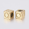 304 Stainless Steel Large Hole Letter European Beads STAS-H428-01G-Q-2