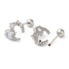 Star Brass Micro Pave Clear Cubic Zirconia Cartilage Earrings EJEW-L289-01P-01-2