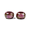 Flower Printed Opaque Acrylic Rondelle Beads SACR-S305-27-F04-2