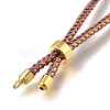 Braided Cotton Cord Slider Bracelet Making MAK-R001-01G-10-3