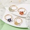 4Pcs 4 Styles Natural Mixed Gemstone Star Finger Rings GG-CJA9F5-G-2