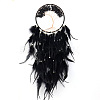 Tree of Life Wrapped Natural Black Quartz Chips Woven Web/Net with Feather Decorations PW-WG91800-01-1