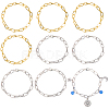 20Pcs 2 Colors Iron Cable Chain Bracelets for Women Men BJEW-SC0001-41-1