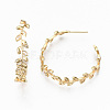 Brass Micro Pave Clear Cubic Zirconia Half Hoop Earrings KK-R117-024-NF-3