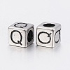 304 Stainless Steel Large Hole Letter European Beads STAS-H428-01AS-Q-2