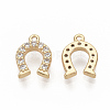 Brass Micro Pave Clear Cubic Zirconia Charms ZIRC-T011-09G-NF-2