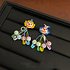 Clown Alloy Resin Dangle Stud Earrings. Golden FS-WG55B1D-01-3