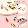 12Pcs 12 Colors Real 14K Gold Plated 304 Stainless Steel Charms STAS-CJ0002-57-3