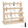 4-Tier Assembled Wood Bracelets/Bangles Display Riser Stands BDIS-WH0008-15-1