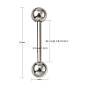 304 Stainless Steel Straight Barbell Tongue Rings X-STAS-R115-29A-P-2