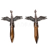 Natural Tiger Eye Faceted Pointed Bullet Shaped Big Pendants G-T145-01R-03-1