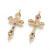 Brass Micro Pave Cubic Zirconia Links ZIRC-O034-16G-1